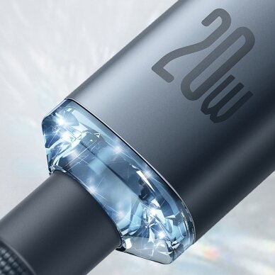 Greito Įkrovimo Kabelis Baseus crystal shine series USB Type C į Lightning 20W 1.2m Juodas (CAJY000201) 11