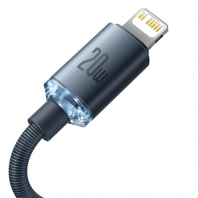 Greito Įkrovimo Kabelis Baseus crystal shine series USB Type C į Lightning 20W 1.2m Juodas (CAJY000201) 6