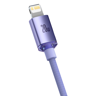 Greito Įkrovimo Kabelis Baseus crystal shine series USB Type C į Lightning 20W 1.2m Violetinis (CAJY000205) 2