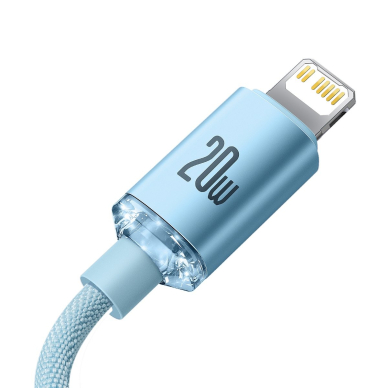 Baseus Crystal Shine Series USB Type C cable - Lightning Fast Charging Power Delivery 20W 1.2m blue (CAJY001303) 10