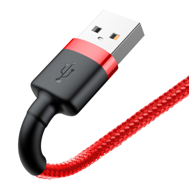 [Užsakomoji prekė] Baseus - Data Cable Cafule (CALKLF-C09) - USB to Lightning, 1.5A, 2m - Raudonas 1