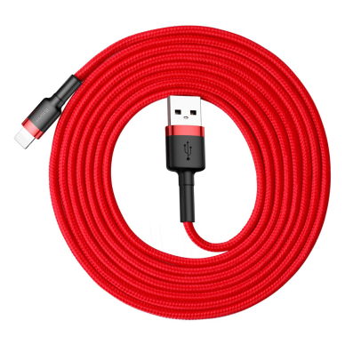 [Užsakomoji prekė] Baseus - Data Cable Cafule (CALKLF-C09) - USB to Lightning, 1.5A, 2m - Raudonas 5