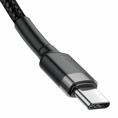 [Užsakomoji prekė] Baseus - Data Cable Cafule (CATKLF-HG1) - Type-C to Type-C, 60W Flash Charging, 20V, 3A, 2m -pilkas / Black 4