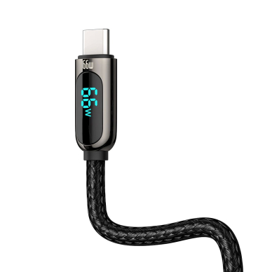 Baseus Display Fast Charging Data USB-A / USB-C 66W 1 m Kabelis - Juodas 4