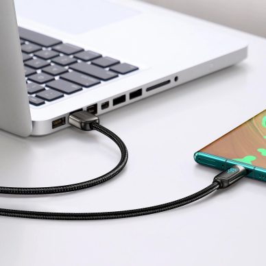 Baseus Display Fast Charging Data USB-A / USB-C 66W 1 m Kabelis - Juodas 6