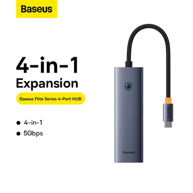 [Užsakomoji prekė] Baseus - Docking Station Flite Series (B0005280A813-03) - Type-C to 4x USB3.0 - Space Pilkas 2