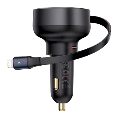 Baseus Enjoyment Pro USB-C (female) / Lightning (male) 60W car Įkroviklis  - Juodas 16