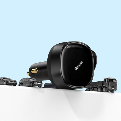 Baseus Enjoyment Retractable 2-in-1 Car Charger C+L 30W Juodas 19