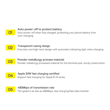 Baseus Explorer Series cable USB Type C - Lightning 20W 1m Mėlynas (CATS000003) 22