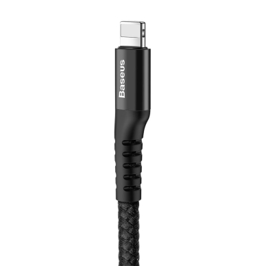 Baseus Fish Eye Spring Data Cable with Nylon Wire USB / Lightning 1M 2A black (CALSR-01) 1