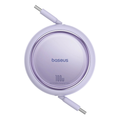 Baseus Free2Draw Mini USB-C - USB-C retractable Kabelis 100W 1m - violetinis 2