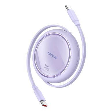 Baseus Free2Draw Mini USB-C - USB-C retractable Kabelis 100W 1m - violetinis