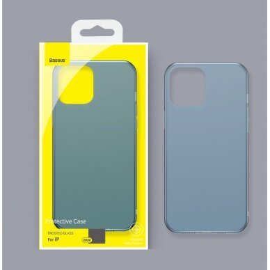 Tvirtas apsauginis dėklas 'Baseus Frosted Glass' iPhone 12 Pro Max baltas (WIAPIPH67N-WS02) 11