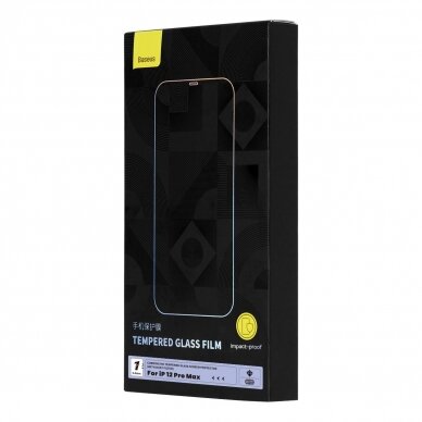 Ekrano apsauga Baseus Full Screen Tempered Glass 0.4mm + Mounting Kit iPhone 12 Pro Max  4