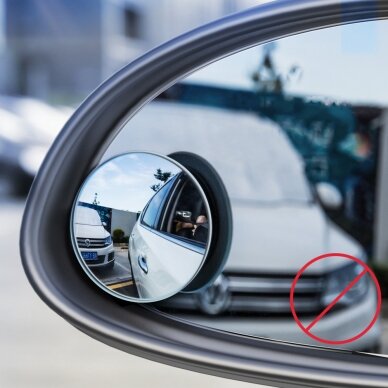 Baseus Full-View Blind-Spot Mirror 2X Round Extra Rear Mirror Black (Acmdj-01)