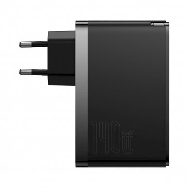 Baseus GaN5 Pro fast Įkroviklis  2xUSB-C + USB 140W EU Juodas (CCGP100201) 1