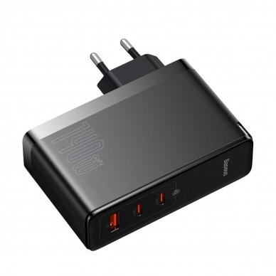 Baseus GaN5 Pro fast Įkroviklis  2xUSB-C + USB 140W EU Juodas (CCGP100201) 2