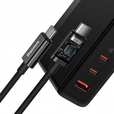 Baseus GaN5 Pro fast Įkroviklis  2xUSB-C + USB 140W EU Juodas (CCGP100201) 3