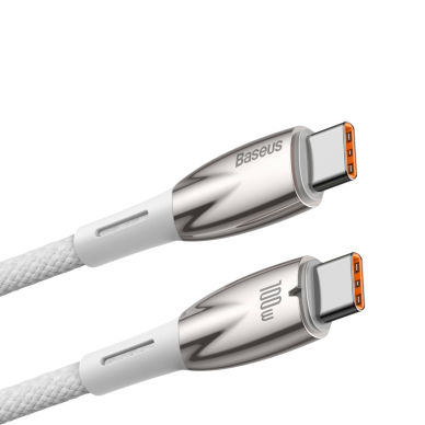 Baseus Glimmer Series cable with fast charging USB-C 480Mb/s PD 100W 2m white 1