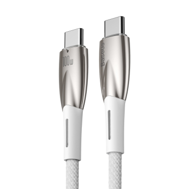 Baseus Glimmer Series cable with fast charging USB-C 480Mb/s PD 100W 2m white 2