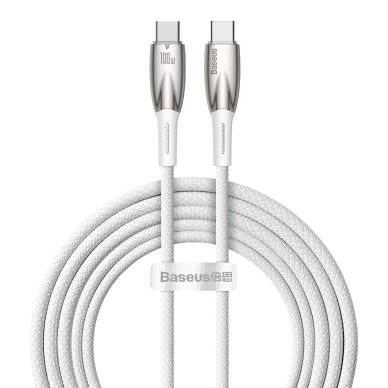 Baseus Glimmer Series cable with fast charging USB-C 480Mb/s PD 100W 2m white