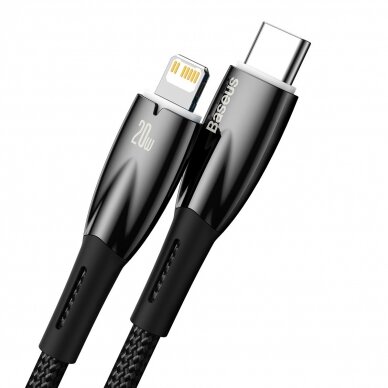 Baseus Glimmer Series cable with fast charging USB-C - Lightning 480Mb/s PD 20W 2m Juodas 1