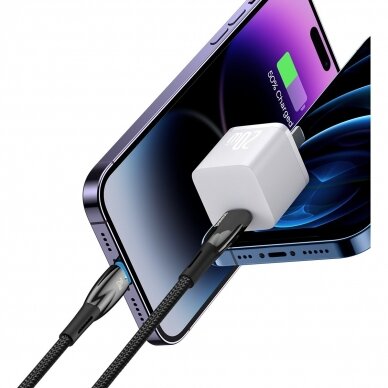Baseus Glimmer Series cable with fast charging USB-C - Lightning 480Mb/s PD 20W 2m Juodas 7