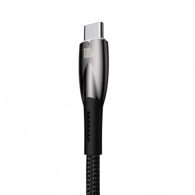 Baseus Glimmer Series fast charging cable USB-A - USB-C 100W 480Mbps 1m Juodas 2