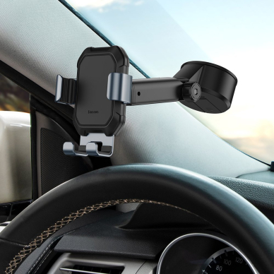 Gravitacinis laikiklis Baseus Dashboard Windshield Phone Bracket Holder juodas (Suyl-Tk01) 8