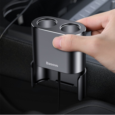 Automobilinis Įkroviklis Baseus High Efficiency One To Two Cigarette Lighter(Dual-Cigarette Lighter 80W +Dual Usb 3.1A) Juodas (Crdyq-01) 13