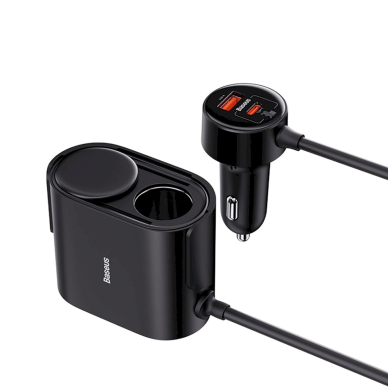 Baseus High Efficiency Pro 2x cigarette lighter socket adapterUSB-A USB-C 30W Įkroviklis  - Juodas 4