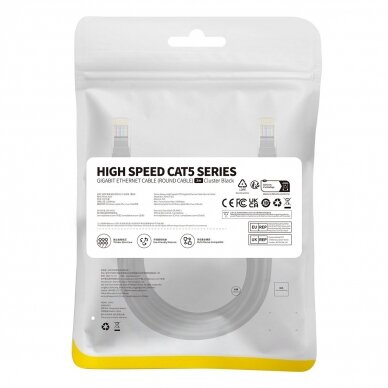 Baseus High Speed ​​Cat 5 RJ-45 1000Mb/s Ethernet Kabelis 3m round - Juodas 5