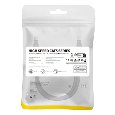 Baseus High Speed ​​Cat 5 RJ-45 Ethernet Kabelis 1000Mb/s 1.5m round - Juodas 5