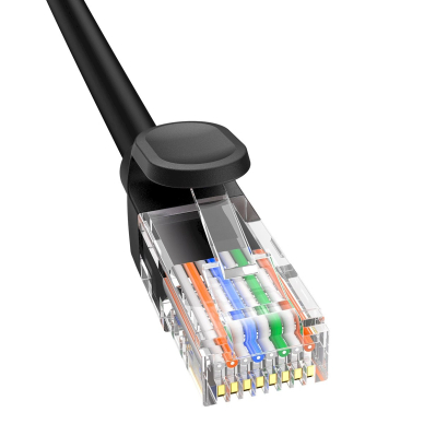 Baseus High Speed ​​Cat 5 RJ-45 Ethernet Kabelis 1000Mb/s 1m round - Juodas 2