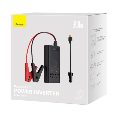 Baseus IGBT Car Inverter Inverter 300W 220V (CN / EU Plug) Juodas (CGNB010101) 4