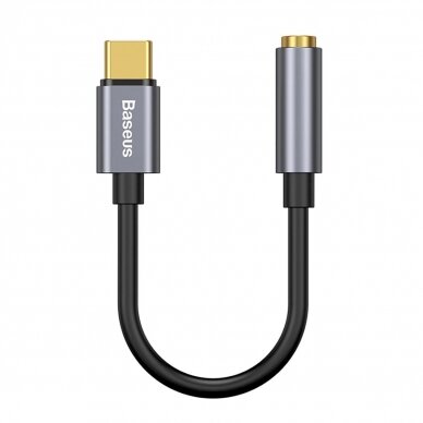 Baseus L54 adapterUSB-C Ausinės / mini jack 3.5mm DAC 24 bit 48 KHz - pilkas