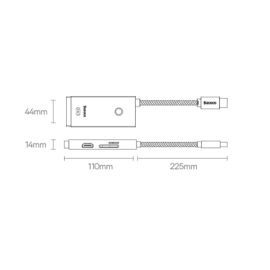 Baseus Lite Series multifunctional HUB USB Type C - 2 x USB 3.0 / USB Type C / HDMI 1,4 / SD / TF black (WKQX050001) 18