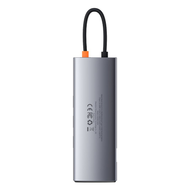 Jungčių Daugiklis Baseus Metal Gleam 9in1 multifunctional HUB USB Type C - 3x USB 3.2 Gen 1 5Gbps / USB Type C PD 100W / VGA Full HD 60Hz / HDMI 4K 30Hz / czytnik kart TF i SD / RJ45 1Gbps Pilkas (CAHUB-CU0G) UGLX912 1