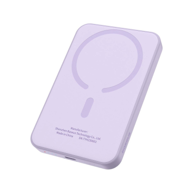 Baseus mini power bank 5000mAh 20W + USB-C Kabelis (20V/3A) - violetinis 1