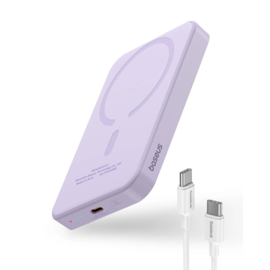 Baseus mini power bank 5000mAh 20W + USB-C Kabelis (20V/3A) - violetinis 2