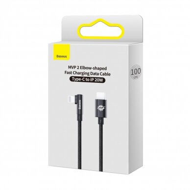 Baseus MVP 2 Elbow-shaped Fast Charging Data Cable Type-C to iP 20W 1m Juodas 4