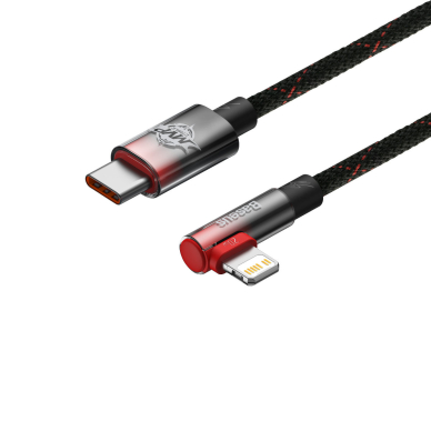 Baseus MVP 2 Elbow-shaped Fast Charging Data Cable Type-C to iP 20W 1m Juodas - Raudonas 2