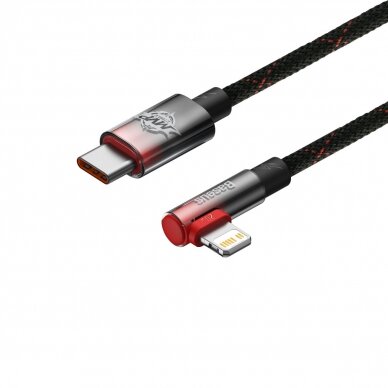 Baseus MVP 2 Elbow-shaped Fast Charging Data Cable Type-C to iP 20W 2m Juodas/Raudonas 2