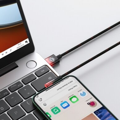 Baseus MVP 2 Elbow-shaped Fast Charging Data Cable USB to iP 2.4A 1m Juodas - Raudonas 10