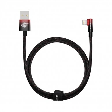 Baseus MVP 2 Elbow-shaped Fast Charging Data Cable USB to iP 2.4A 1m Juodas - Raudonas