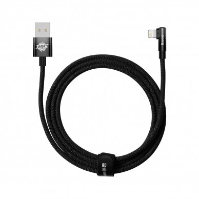 Baseus MVP 2 Elbow-shaped Fast Charging Data Cable USB to iP 2.4A 2m Juodas