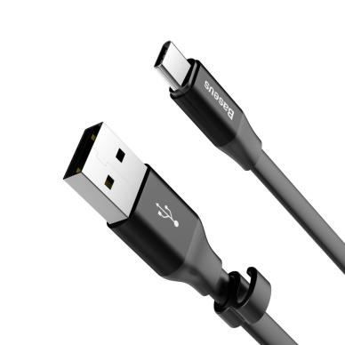 Kabelis Baseus Nimble Flat Portable Usb / Usb-C Cable 2A 0,23M Juodas 5