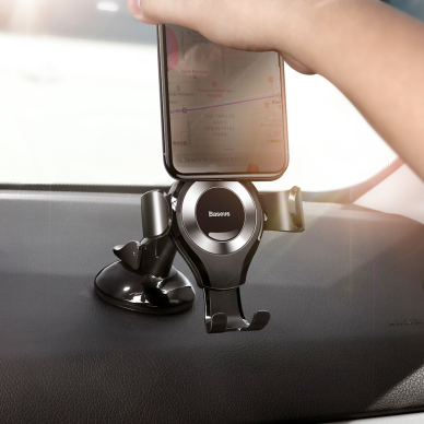 Telefono laikiklis Baseus Osculum Gravity Car Mount Sidabrinis (SUYL-XP0S) 9