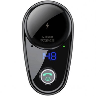 Baseus S-06 Bluetooth/USB car FM transmitter (Overseas Edition) - Juodas 1