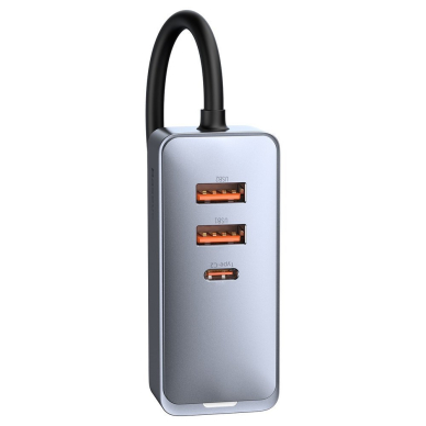 Automobilinis Įkroviklis Baseus Share Together 2x USB / 2x USB Type C 120W PPS Quick Charge Power Delivery Pilkas (CCBT-A0G) 3